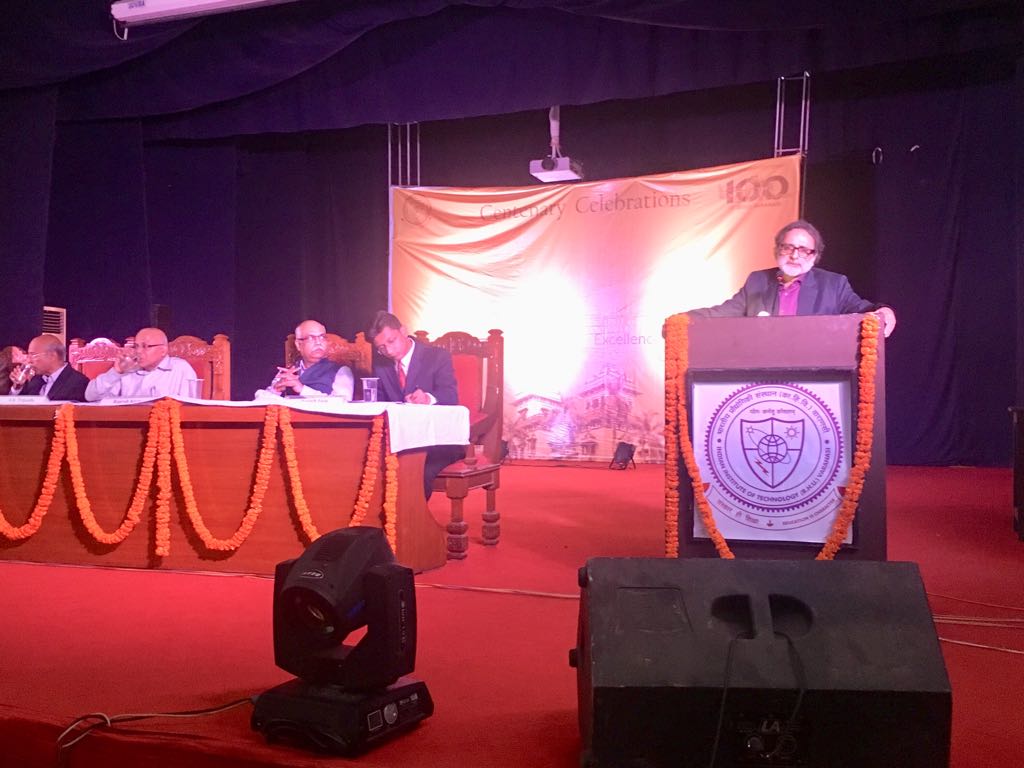 KAF81 Member Rajendra Tandon speaking at Centenary Celebrations Function at IIT-BHU on 23rd February 2018